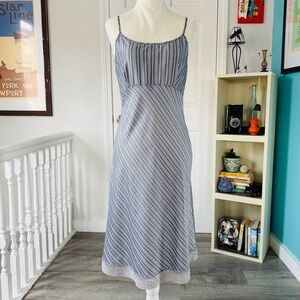 Dosa (Bergdorf Goodman) 100% Silk Striped Midi Slip Dress (size 1/S)